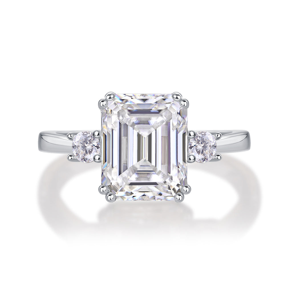 Eleanor Silver and Moissanite Three Stone Ring