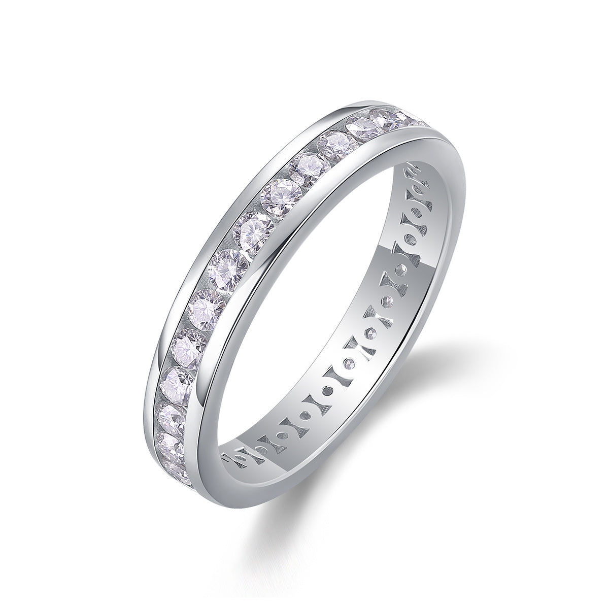 Jaqueline Silver and Moissanite Pave Ring