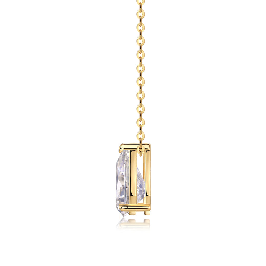 Vera Pear Cut Moissanite 24k Vermeil Necklace