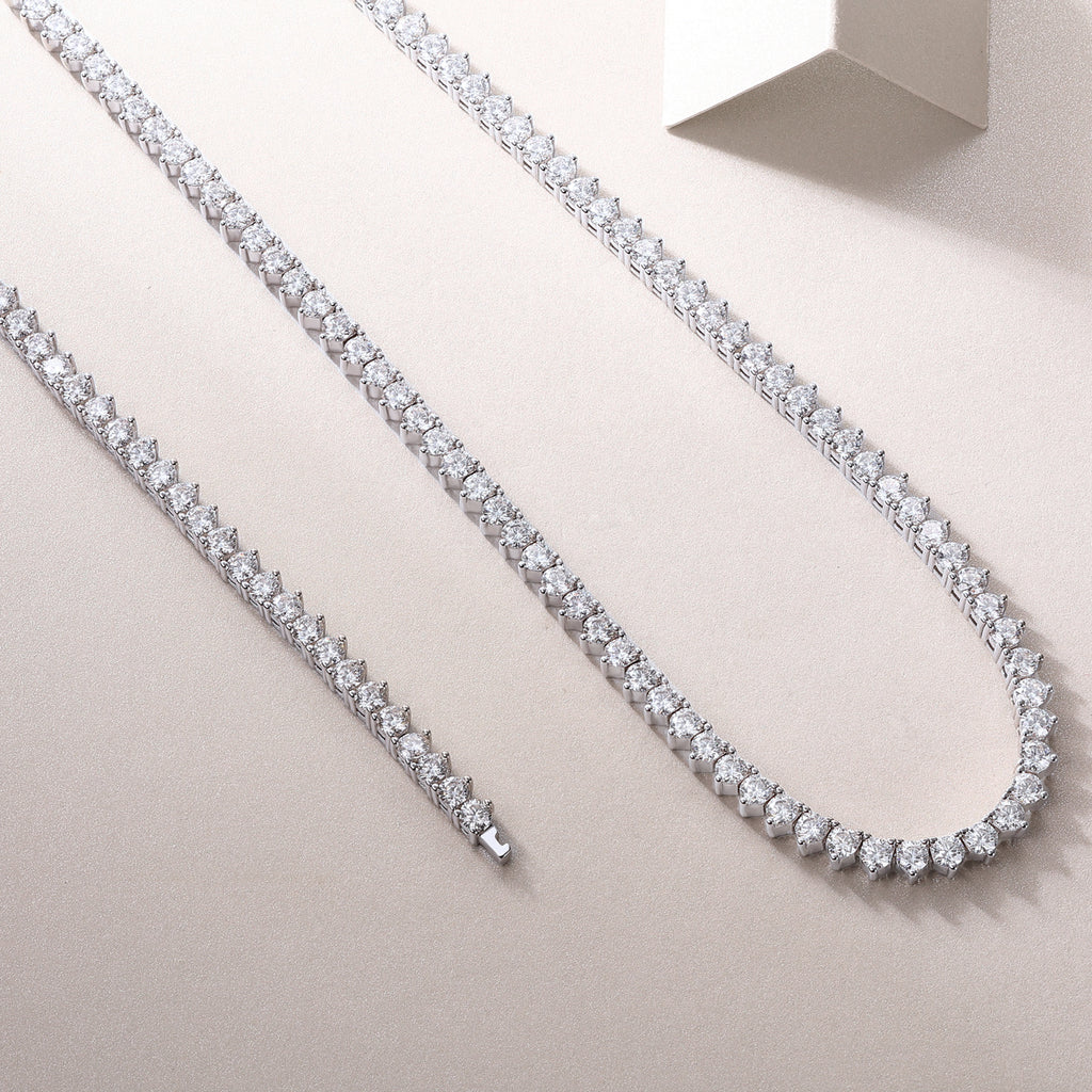 Vivienne Silver and Moissanite Tennis Necklace