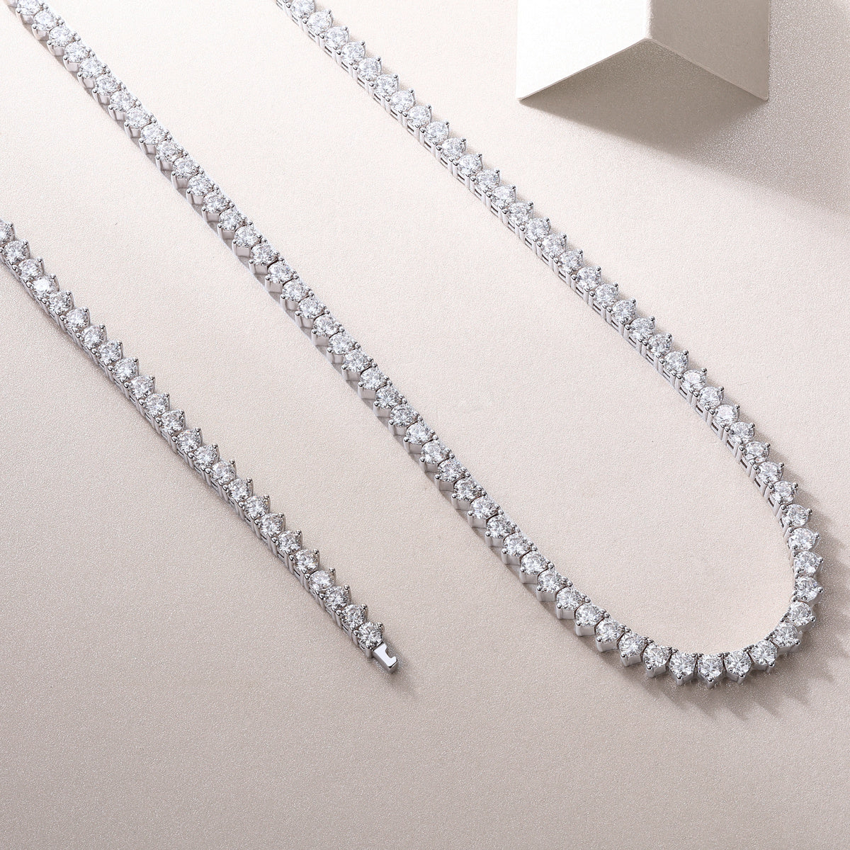 Vivienne Silver and Moissanite Tennis Necklace