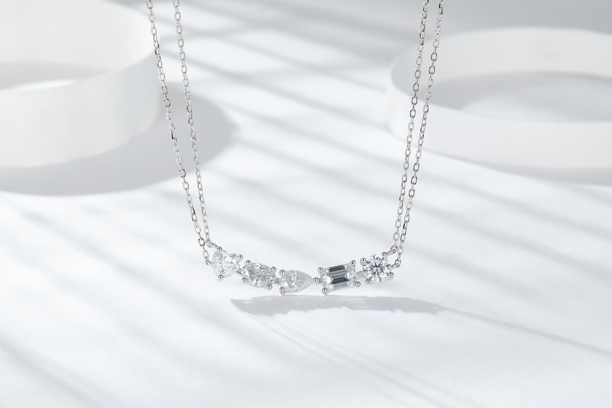 Nova Sterling Silver and Moissanite Necklace