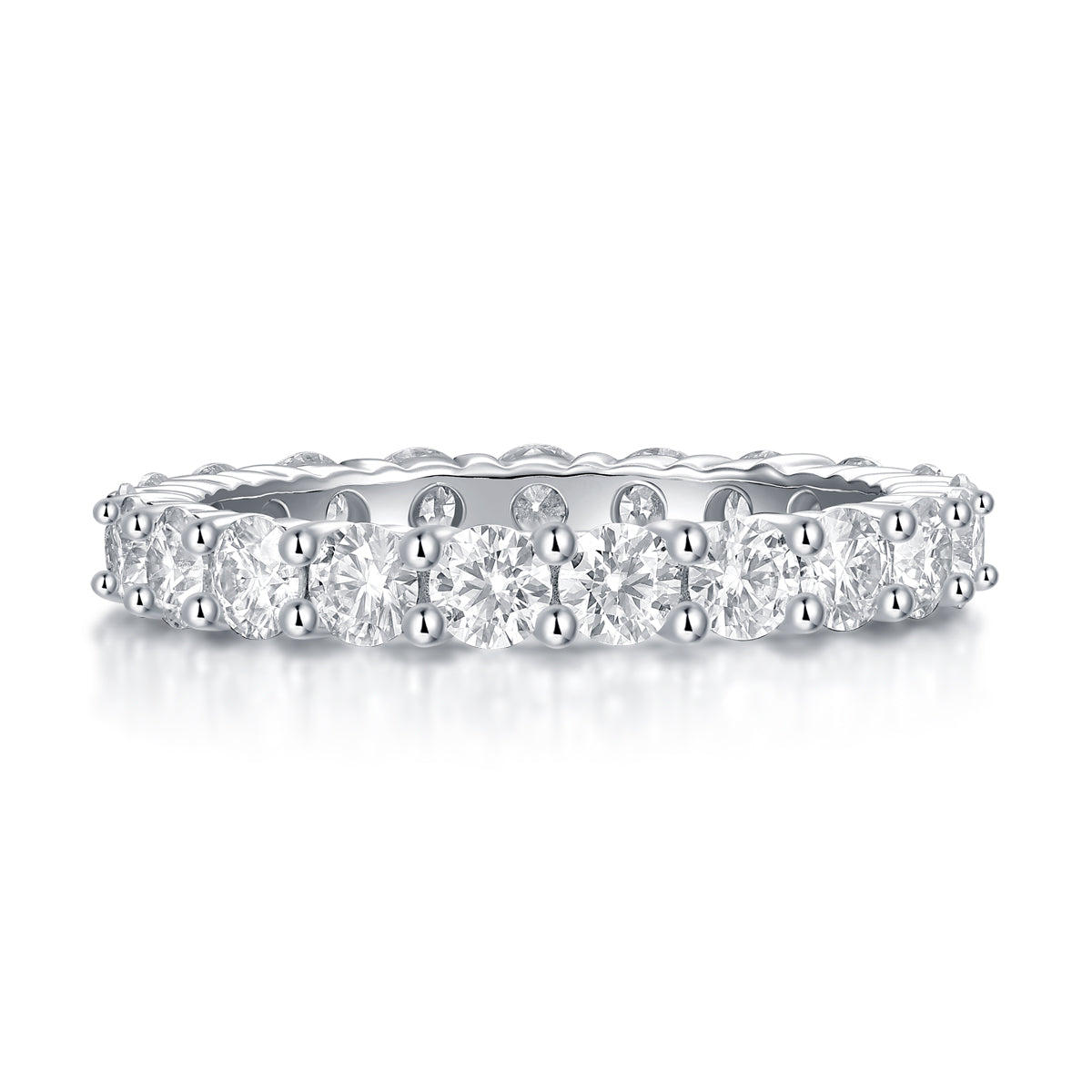 Vienna Sterling Silver and Moissanite Band