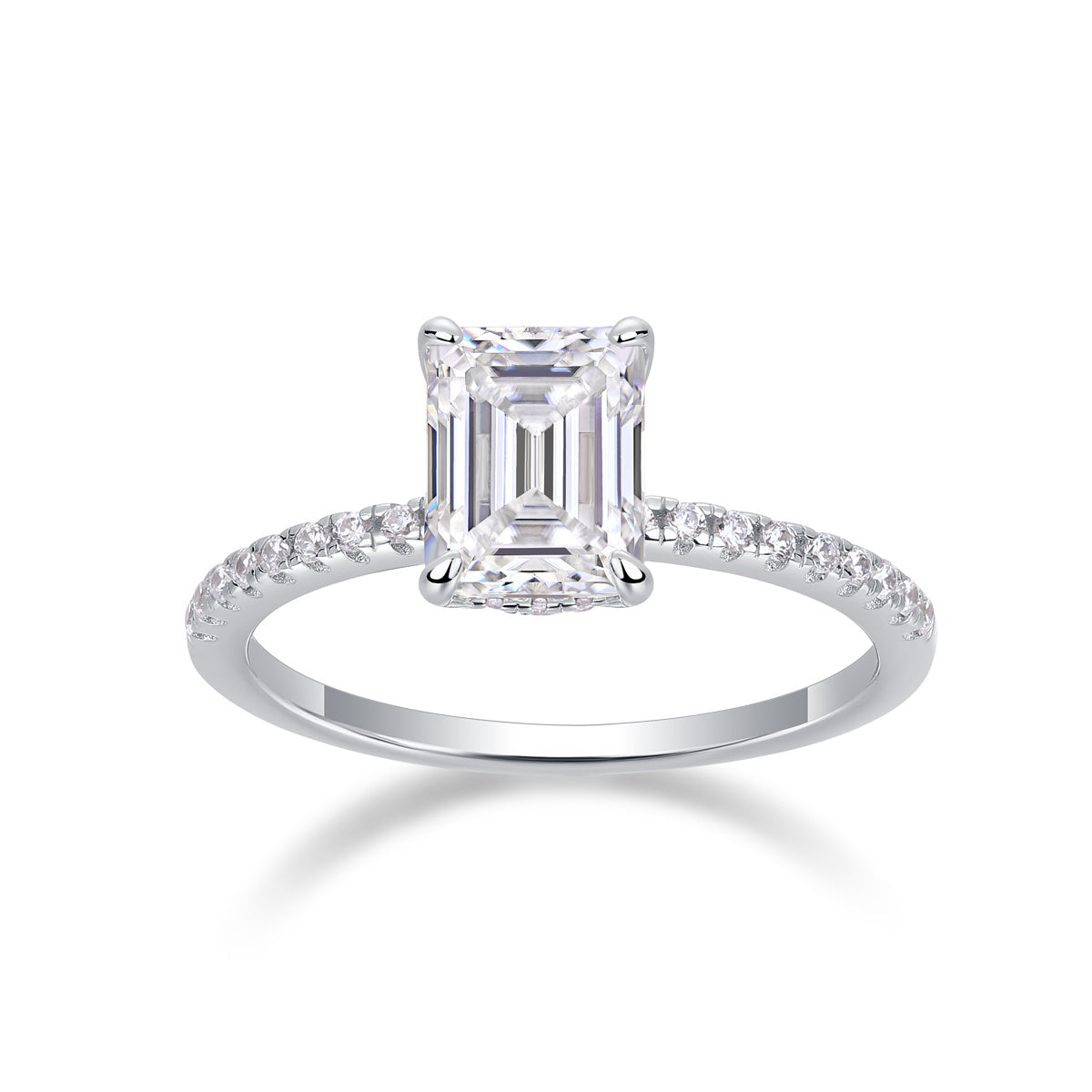 Madeleine Emerald Cut Moissanite Ring