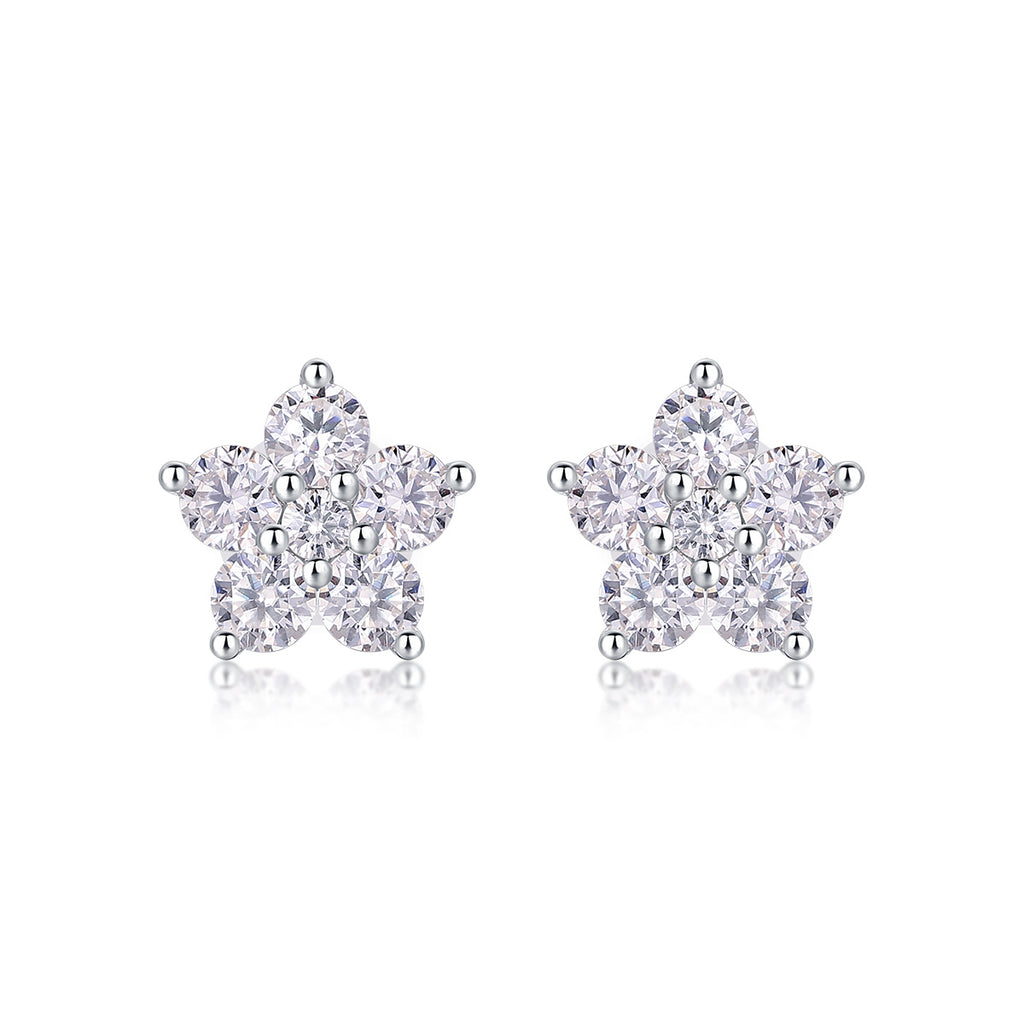 Paris Sterling Silver and Moissanite Studs
