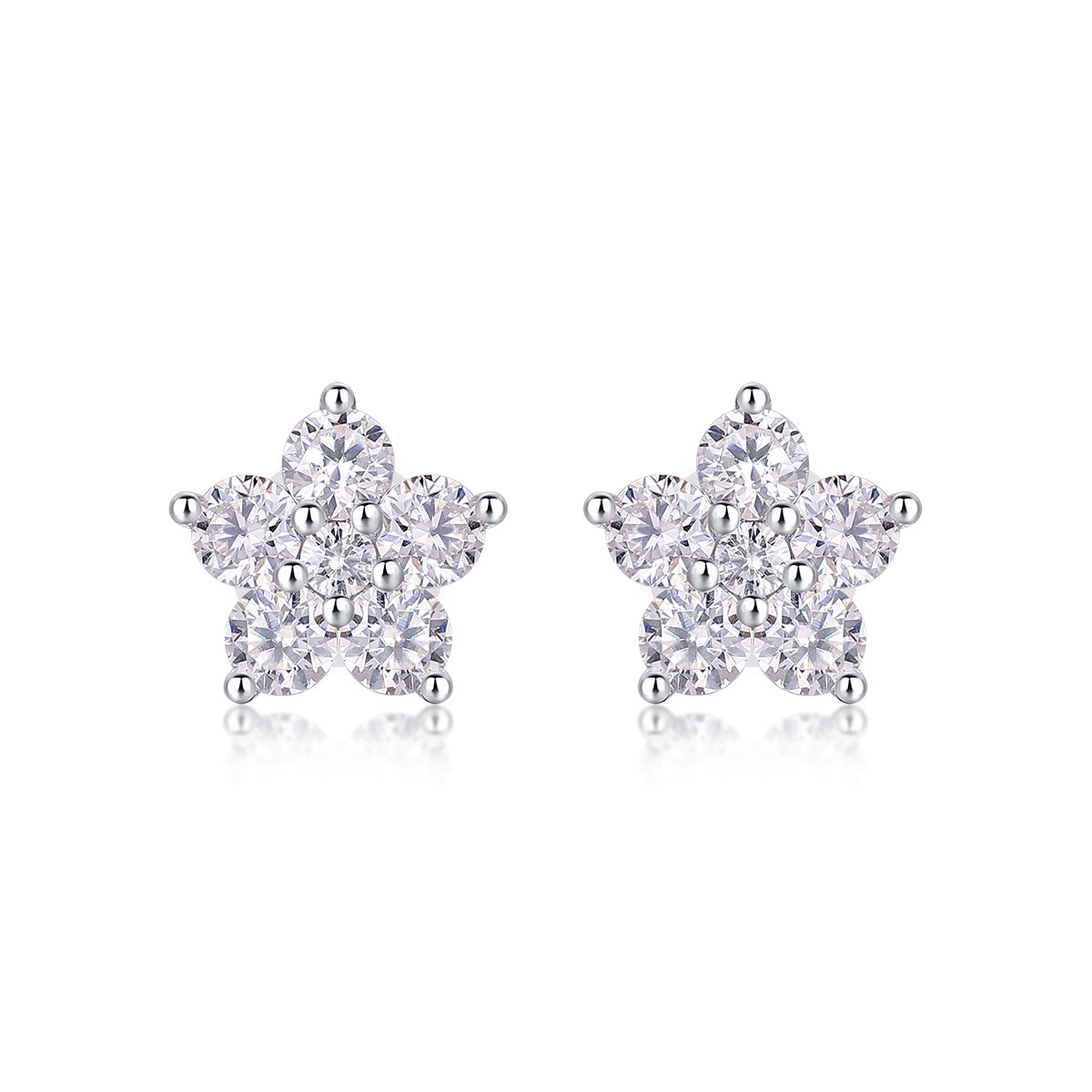 Paris Sterling Silver and Moissanite Studs