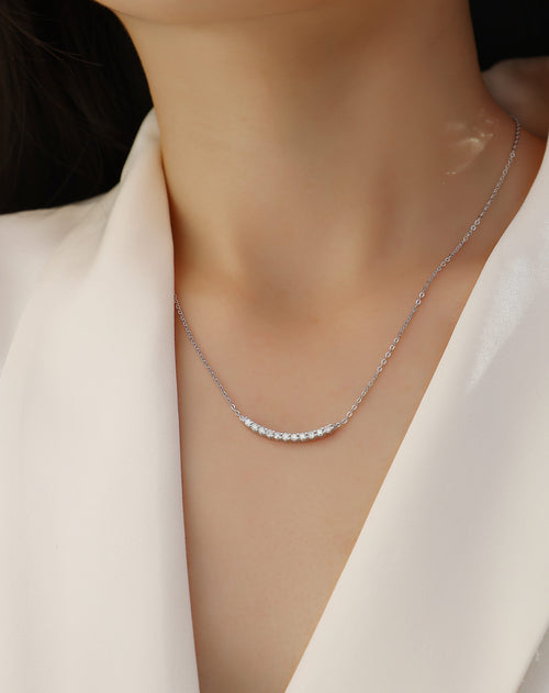 Allie Silver and Moissanite Necklace