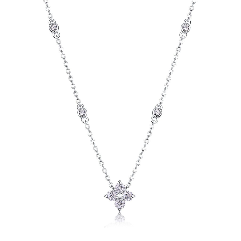 Claudette Sterling Silver and Moissanite Necklace