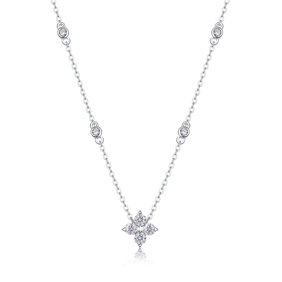 Claudette Sterling Silver and Moissanite Necklace