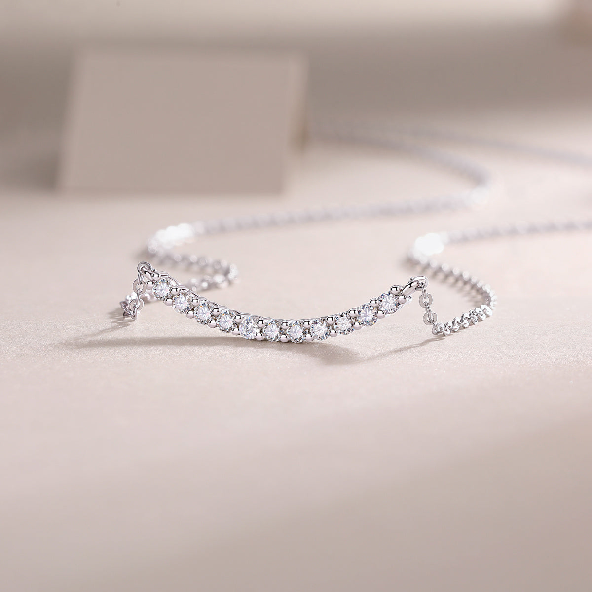 Allie Silver and Moissanite Necklace