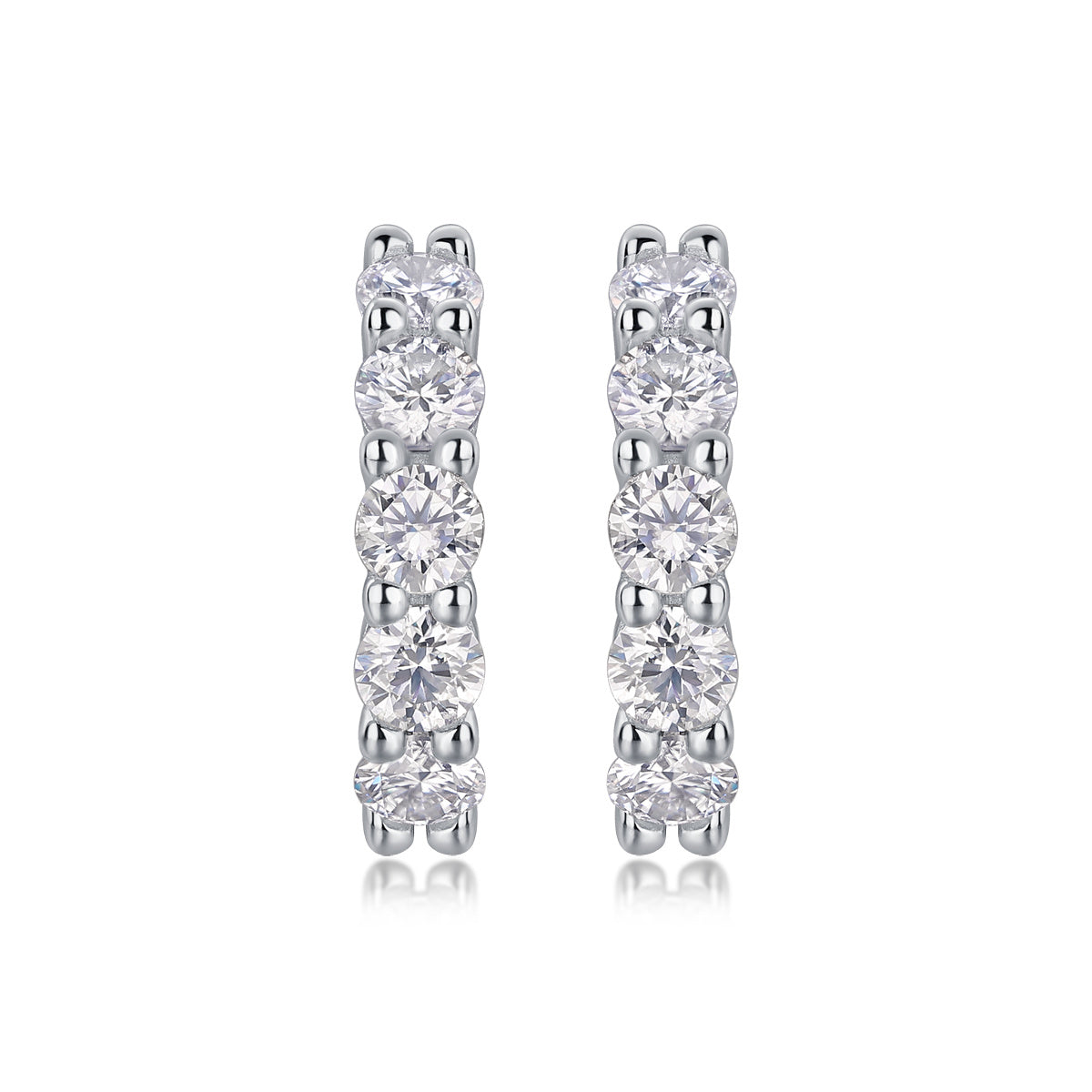 Katherine Silver and Moissanite Huggie Earrings