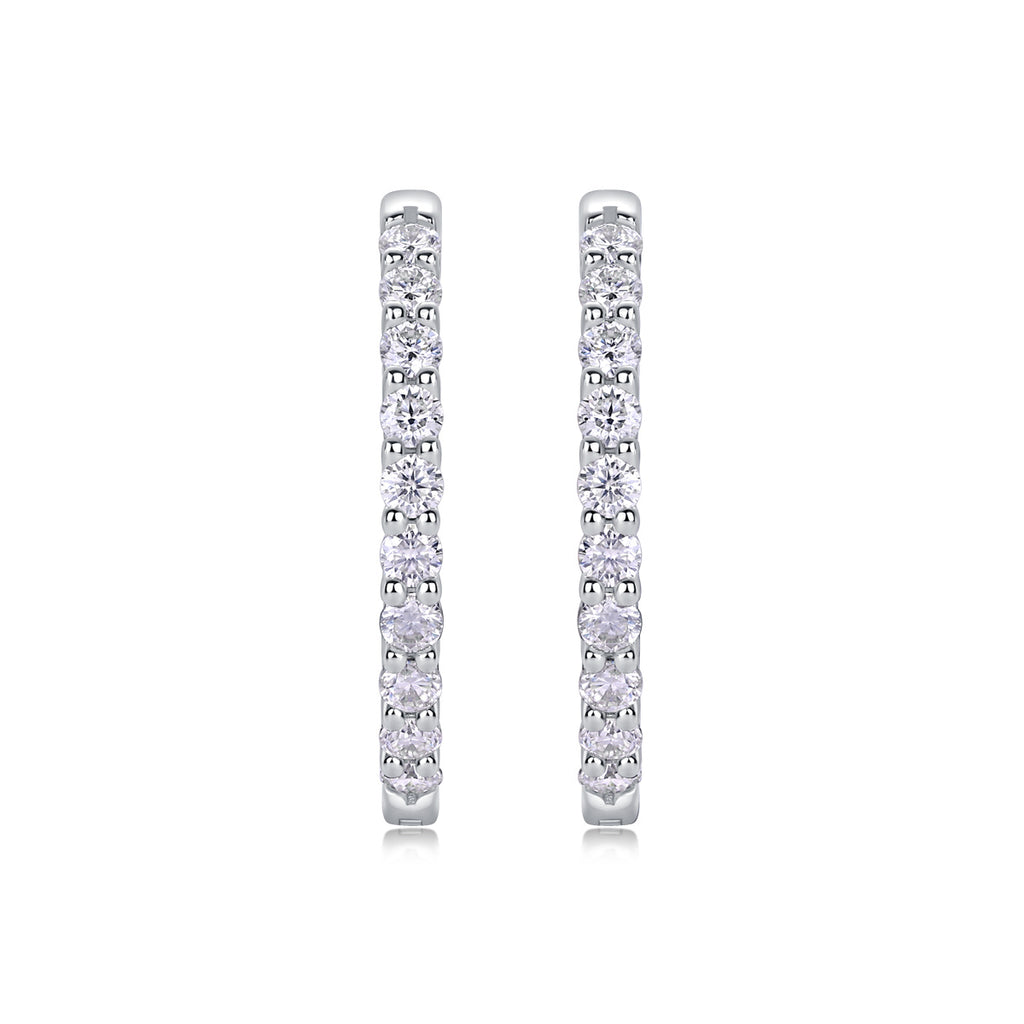Dianne Silver and Moissanite Hoop Earrings