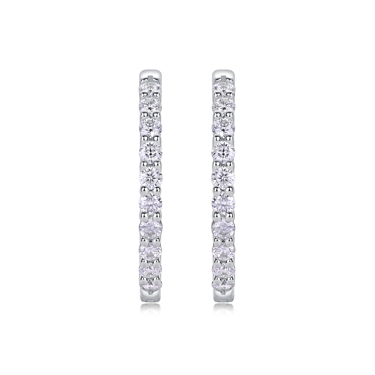 Dianne Silver and Moissanite Hoop Earrings