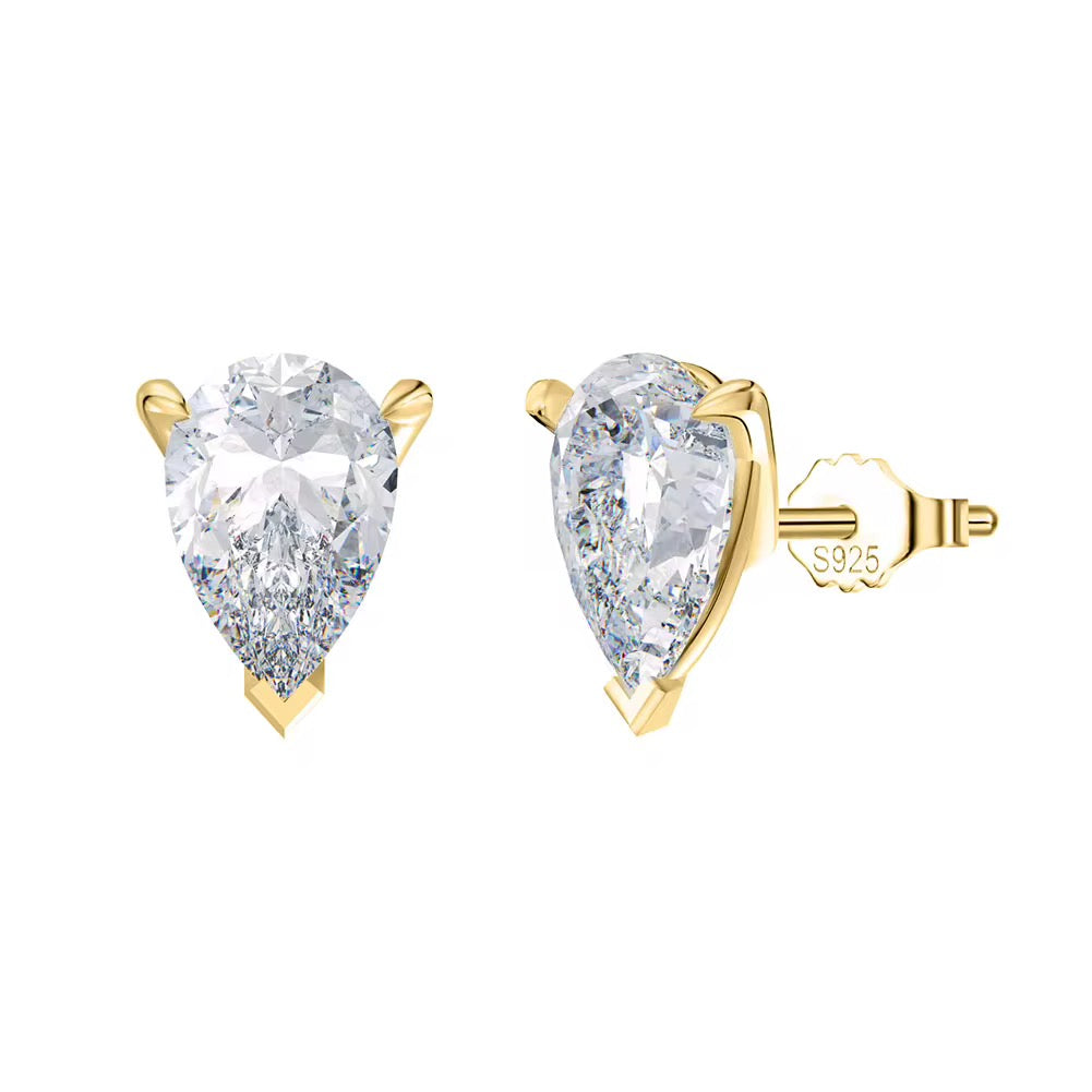 Margaux Sterling Silver and Moissanite Stud Earrings