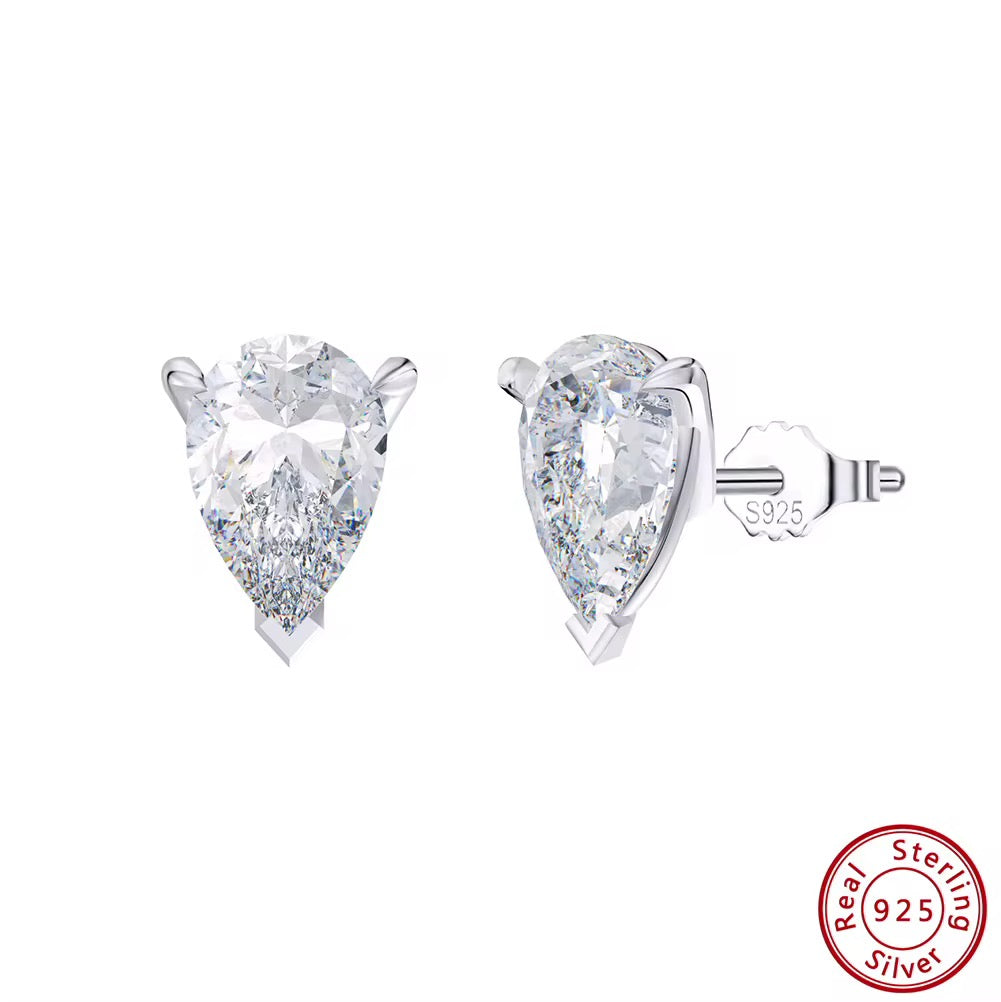 Margaux Sterling Silver and Moissanite Stud Earrings