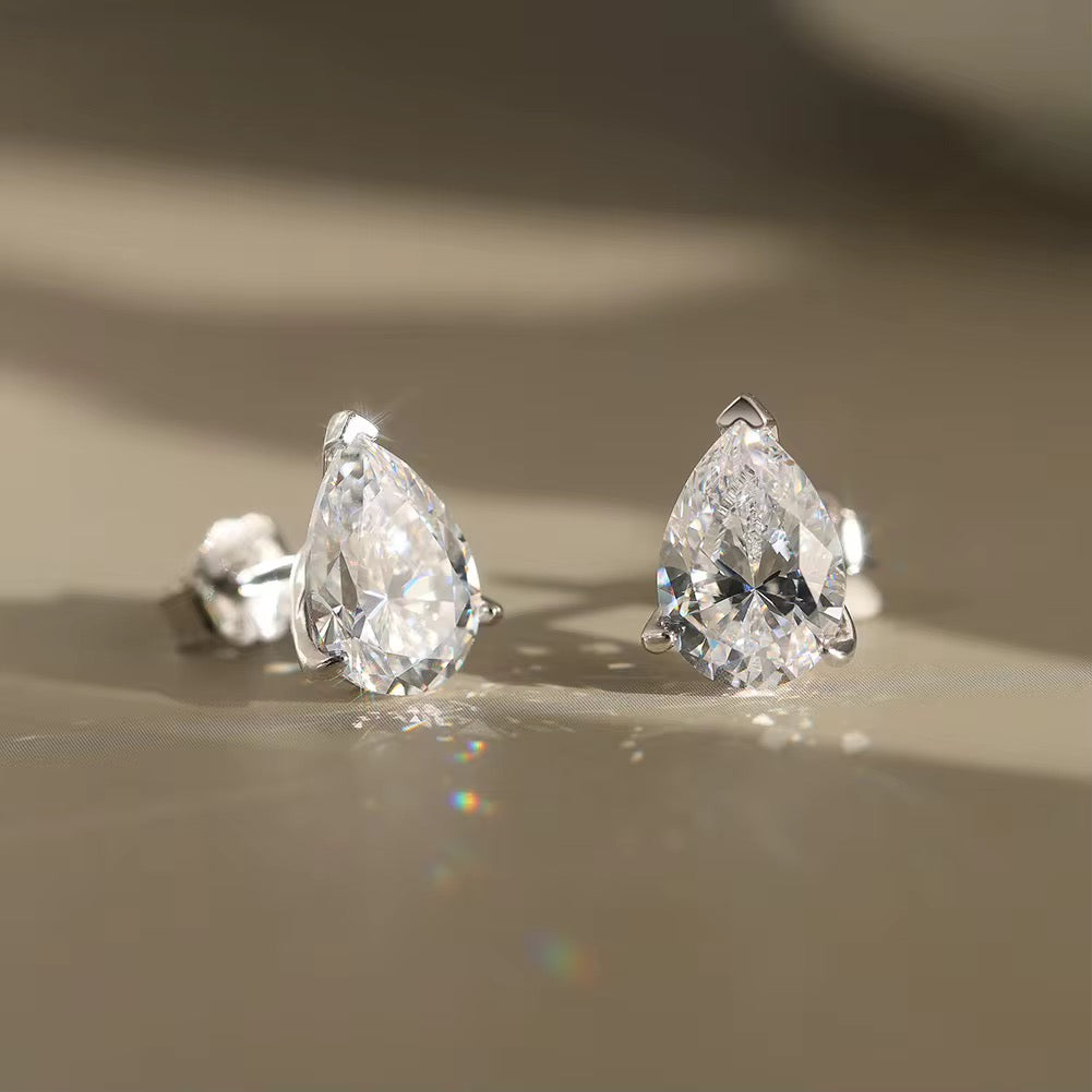 Margaux Sterling Silver and Moissanite Stud Earrings
