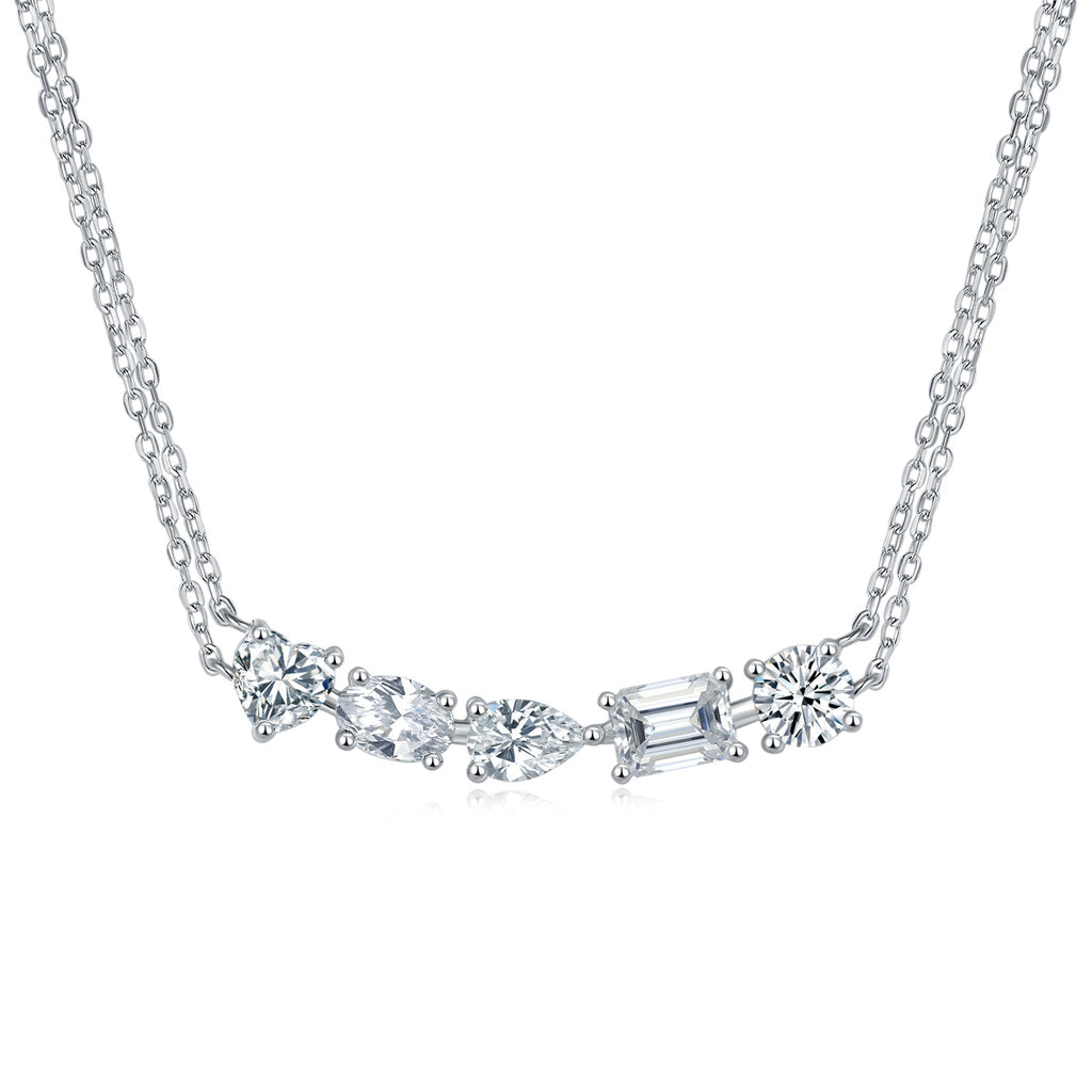 Nova Sterling Silver and Moissanite Necklace