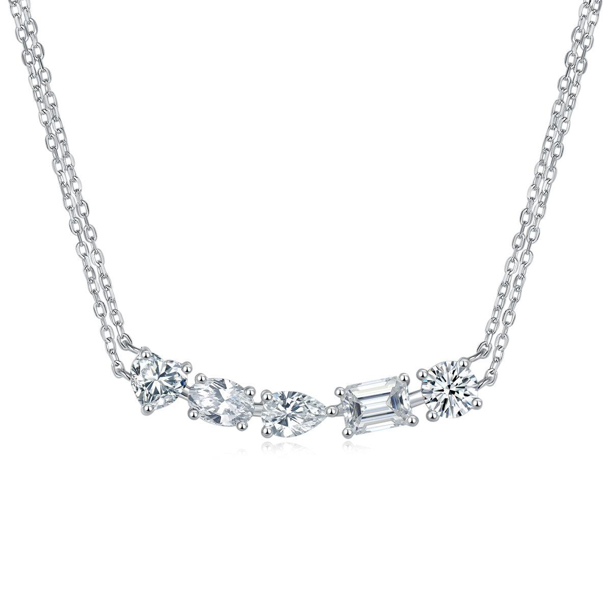 Nova Sterling Silver and Moissanite Necklace