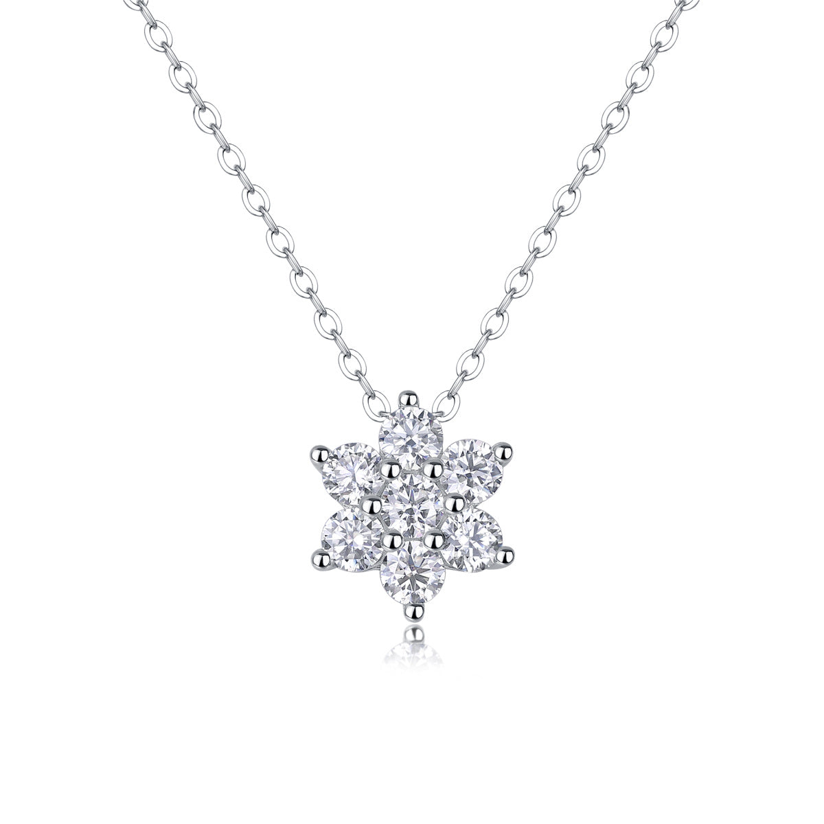 Annalise Sterling Silver and Moissanite Necklace