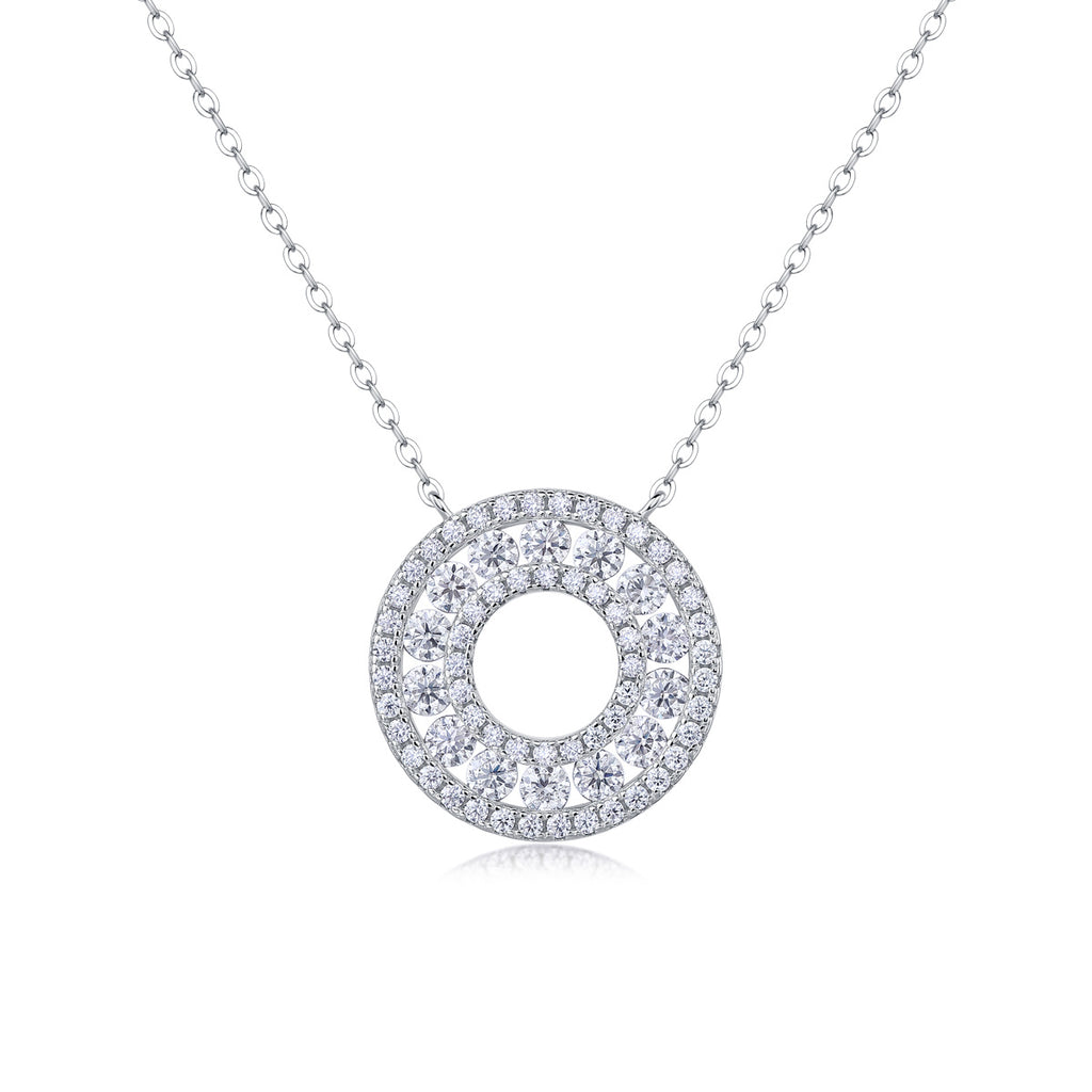 Flora Silver and Moissanite Pendant Necklace