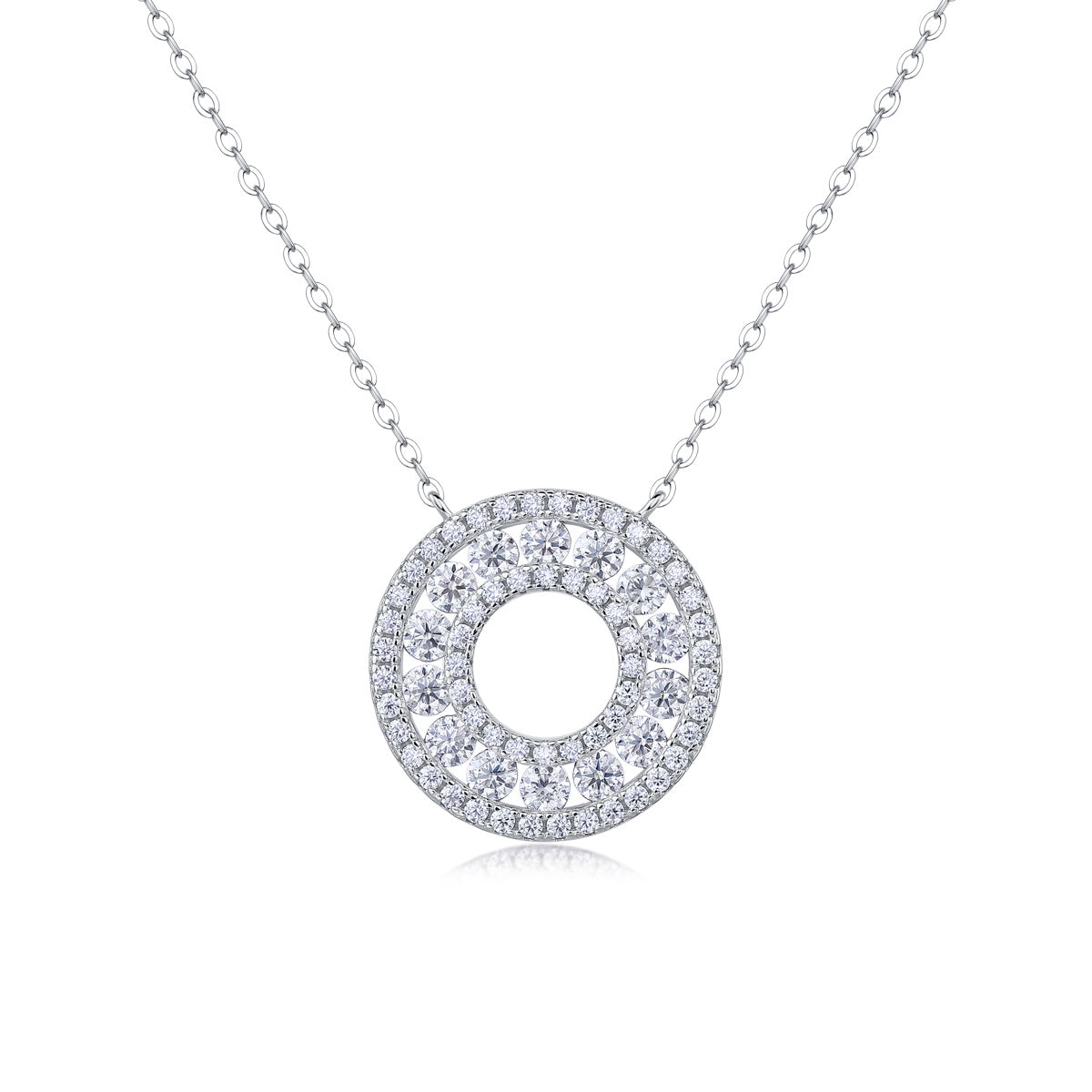 Flora Silver and Moissanite Pendant Necklace