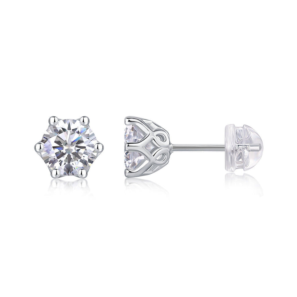 Giselle Everyday Sterling Silver and Moissanite Studs