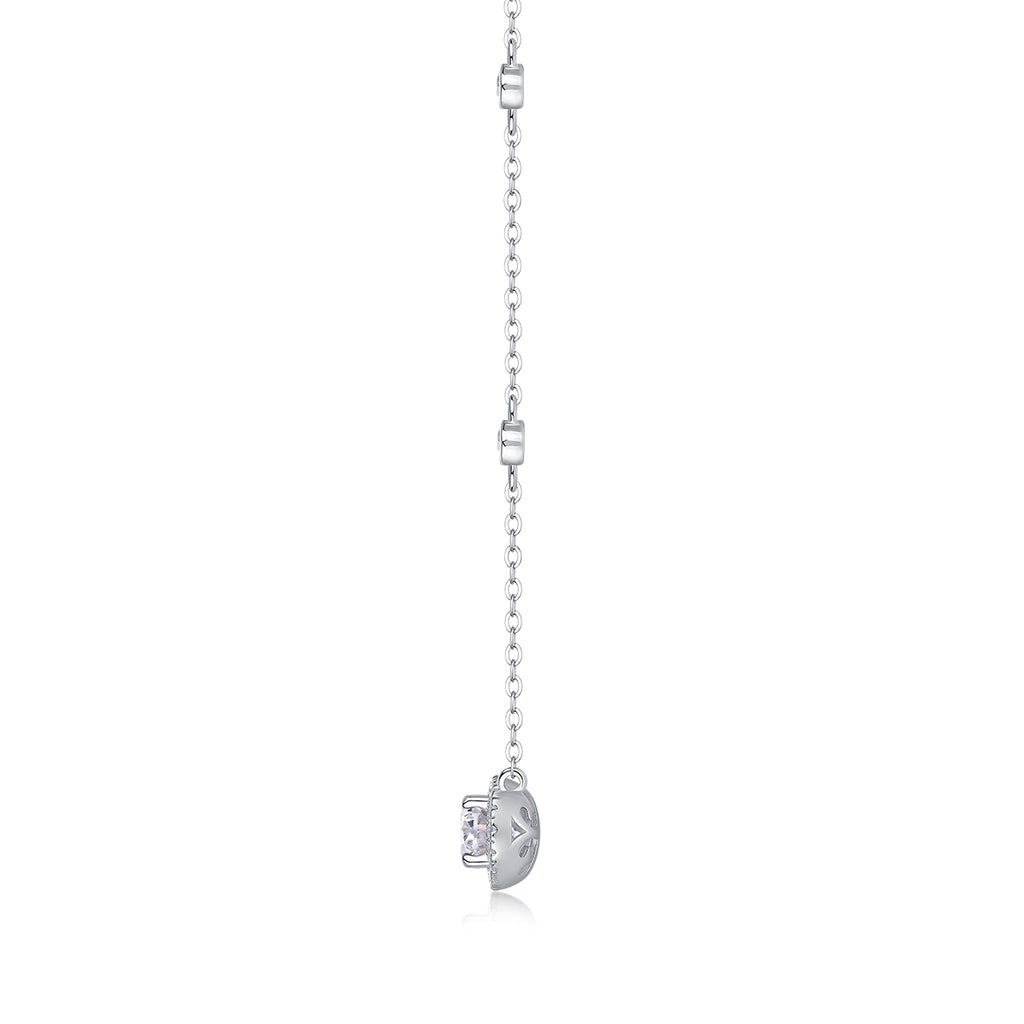 Antionette Sterling Silver and Moissanite Pendant Necklace