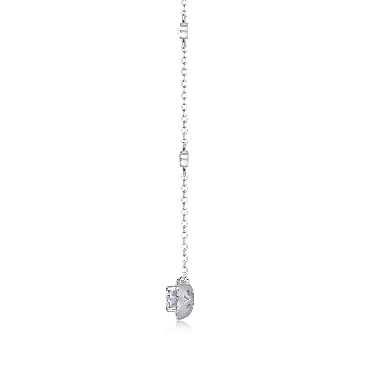 Antionette Sterling Silver and Moissanite Pendant Necklace
