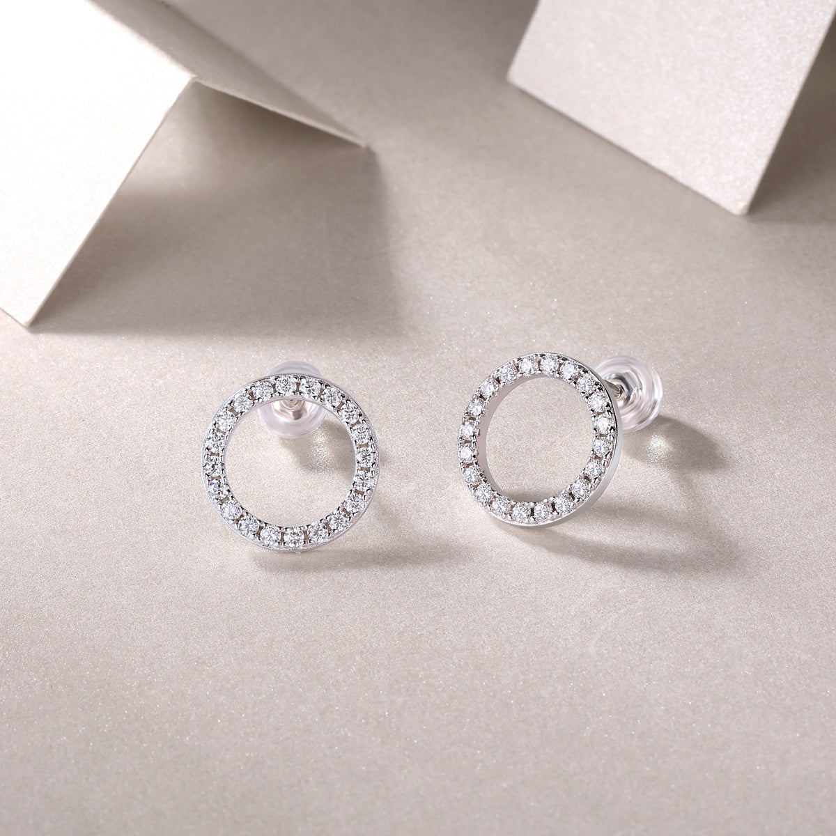 Sylvia Silver and Moissanite Stud Earrings