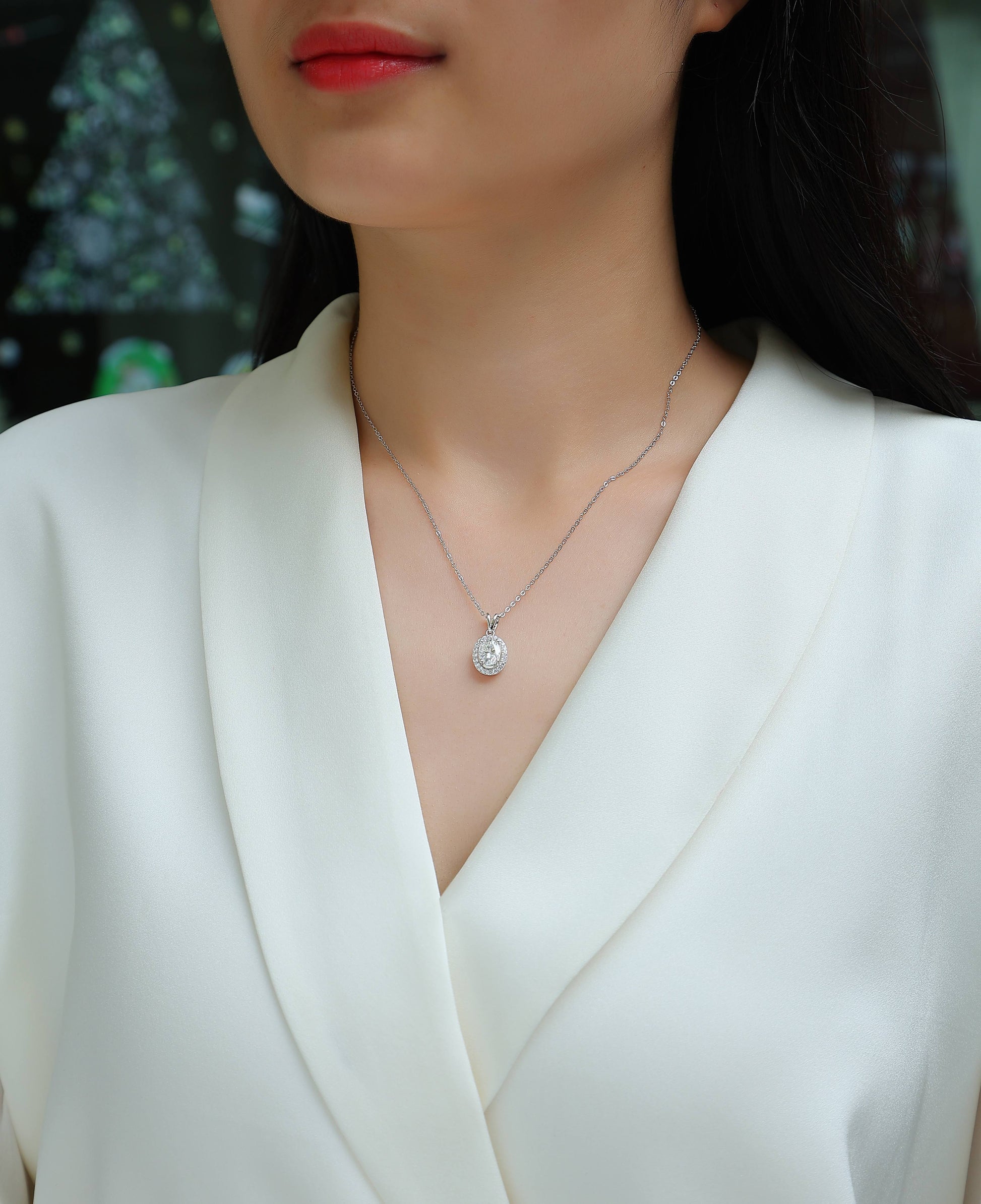 Antoinette Sterling Silver and Moissanite Necklace