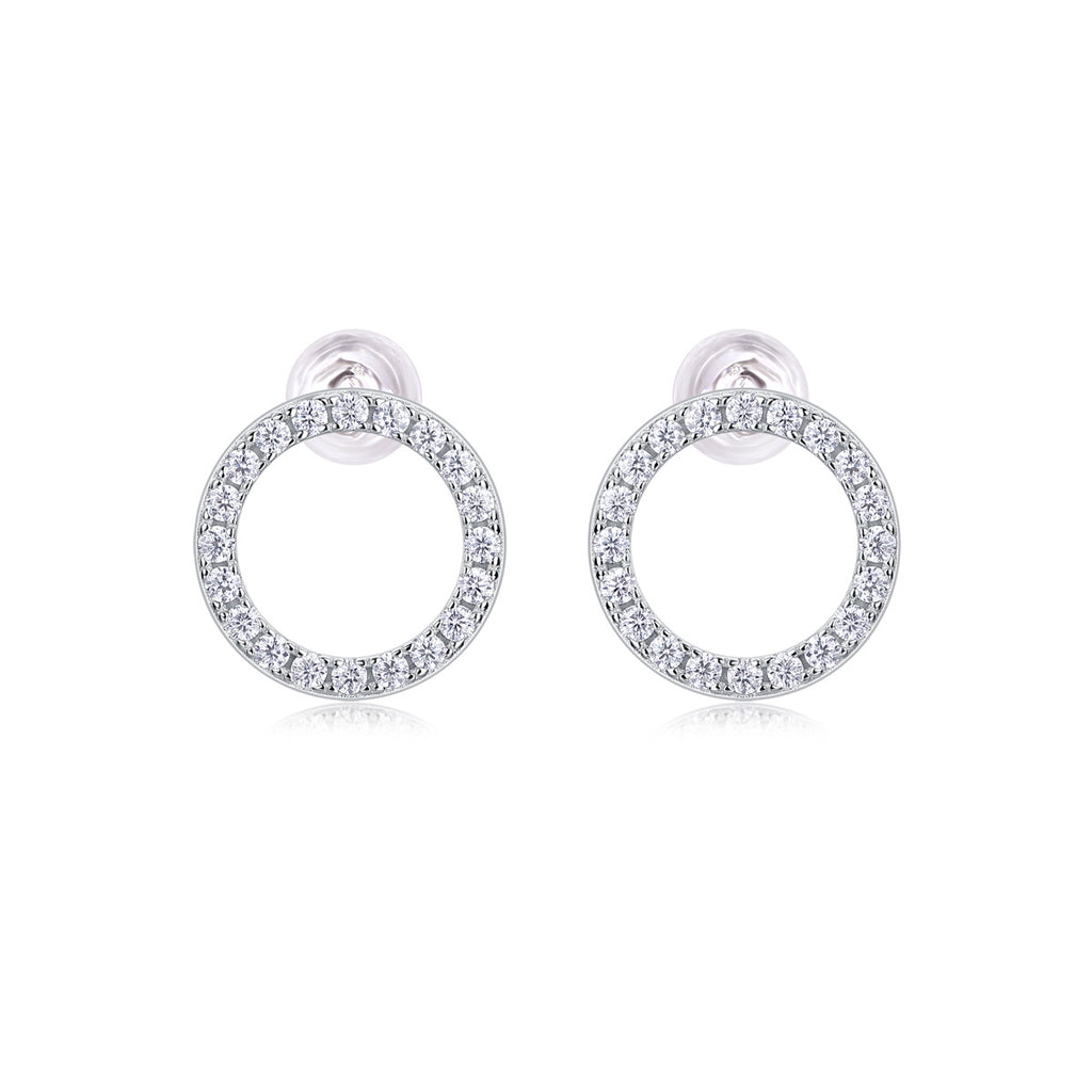 Sylvia Silver and Moissanite Stud Earrings