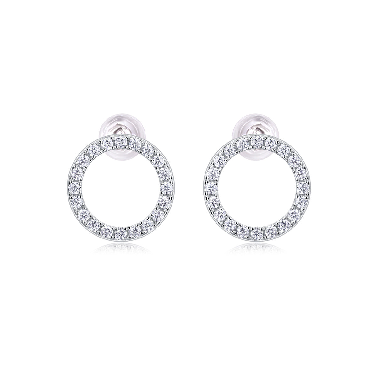 Sylvia Silver and Moissanite Stud Earrings
