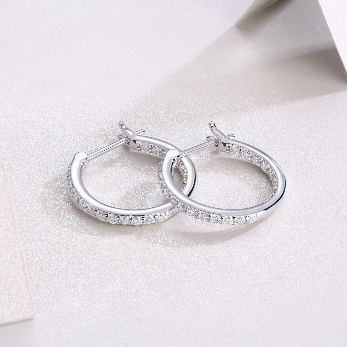 Dolce Sterling Silver and Moissanite Hoop Earrings