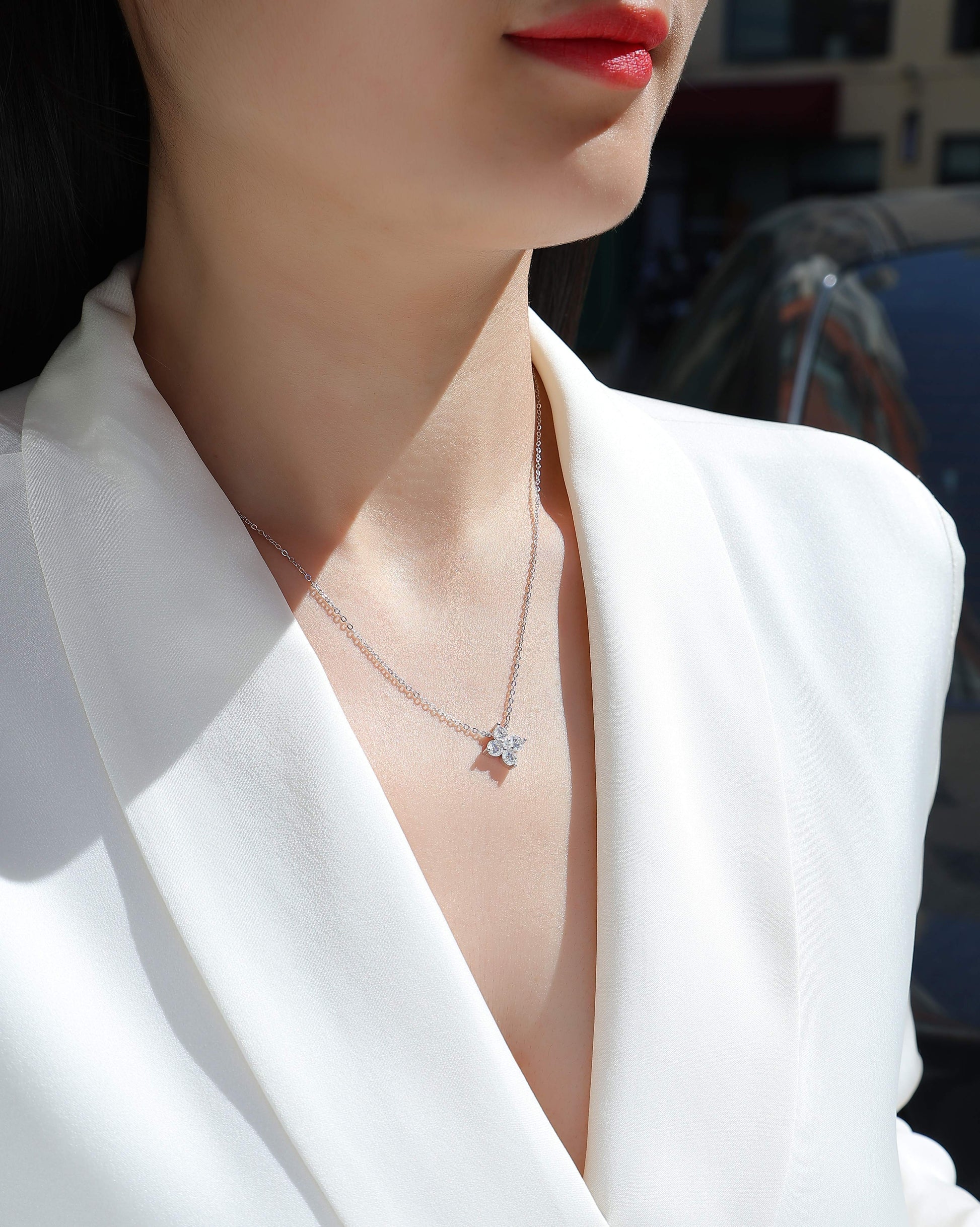 Karolina Sterling Silver and Moissanite Necklace