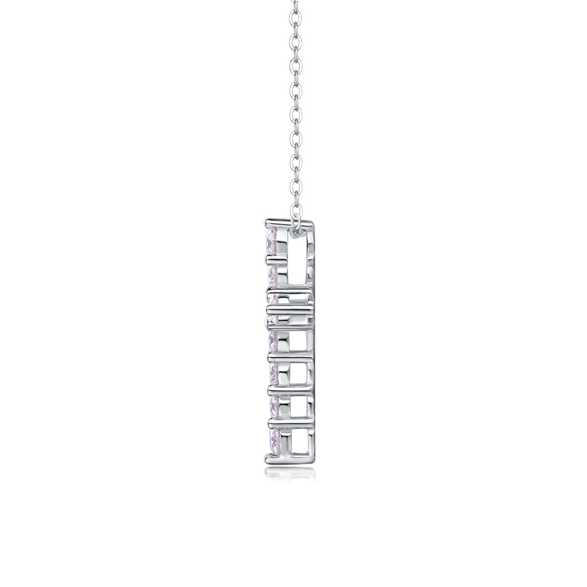Grace Silver and Moissanite Cross Pendant Necklace