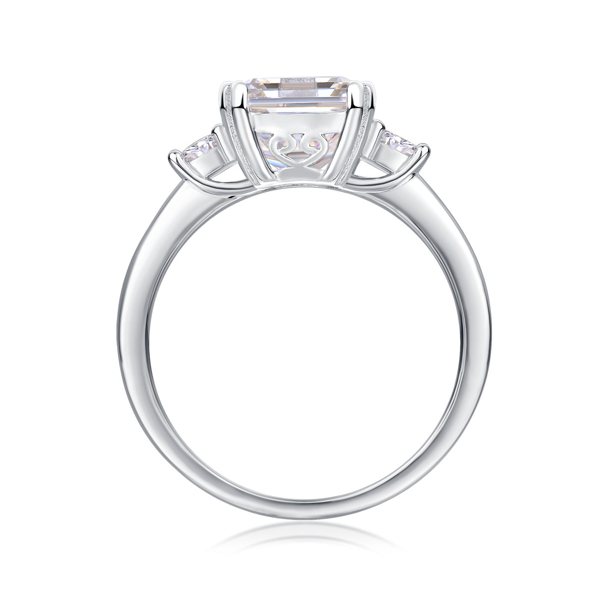 Eleanor Silver and Moissanite Three Stone Ring