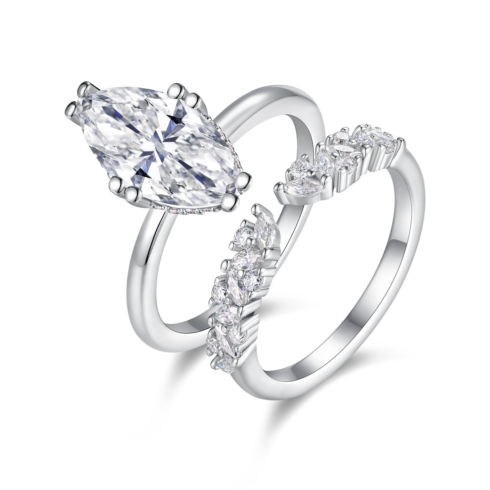 Lucienne Sterling Silver and Moissanite Ring Stack