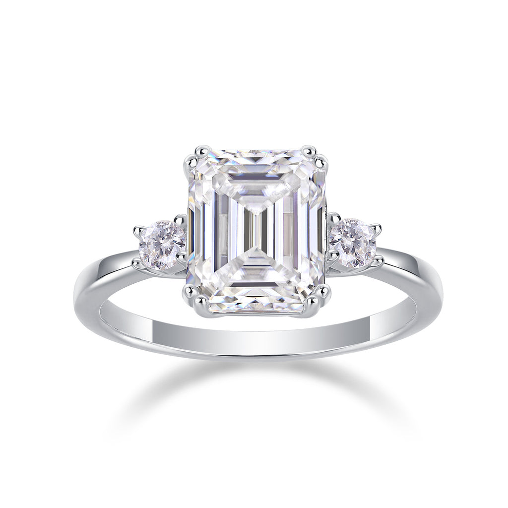Eleanor Silver and Moissanite Three Stone Ring