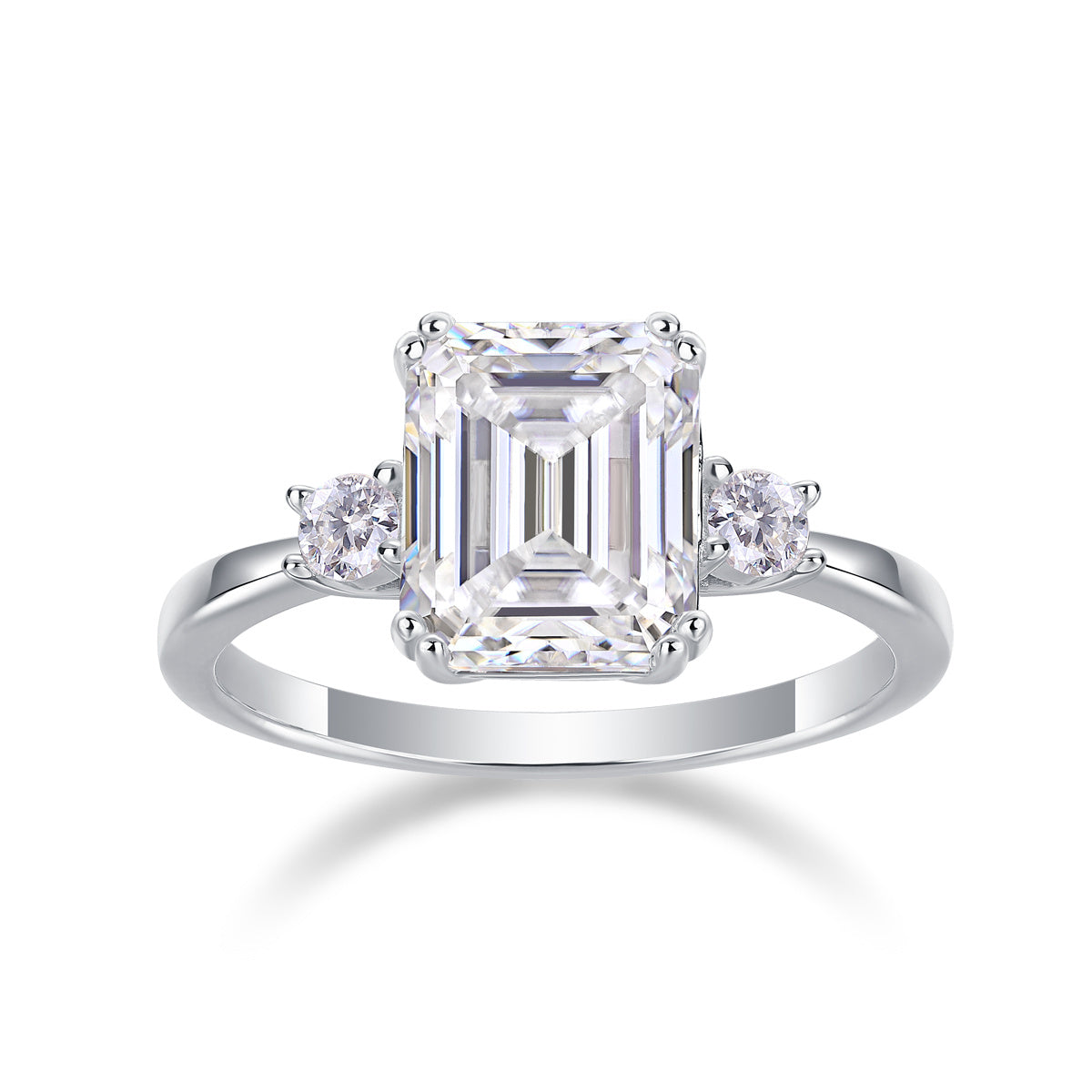 Eleanor Silver and Moissanite Three Stone Ring