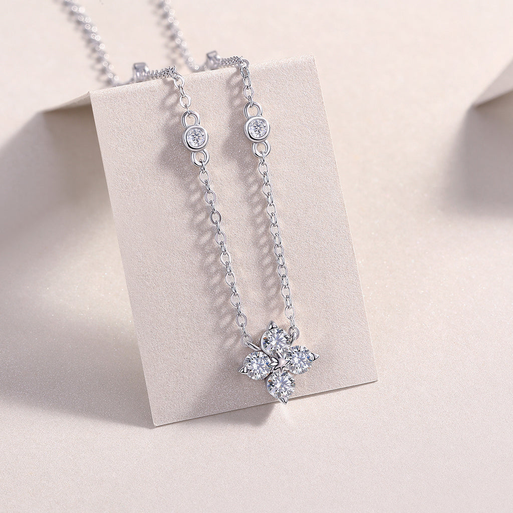 Claudette Sterling Silver and Moissanite Necklace