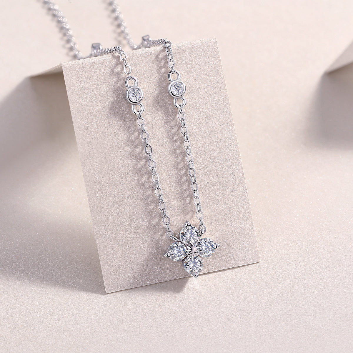 Claudette Sterling Silver and Moissanite Necklace