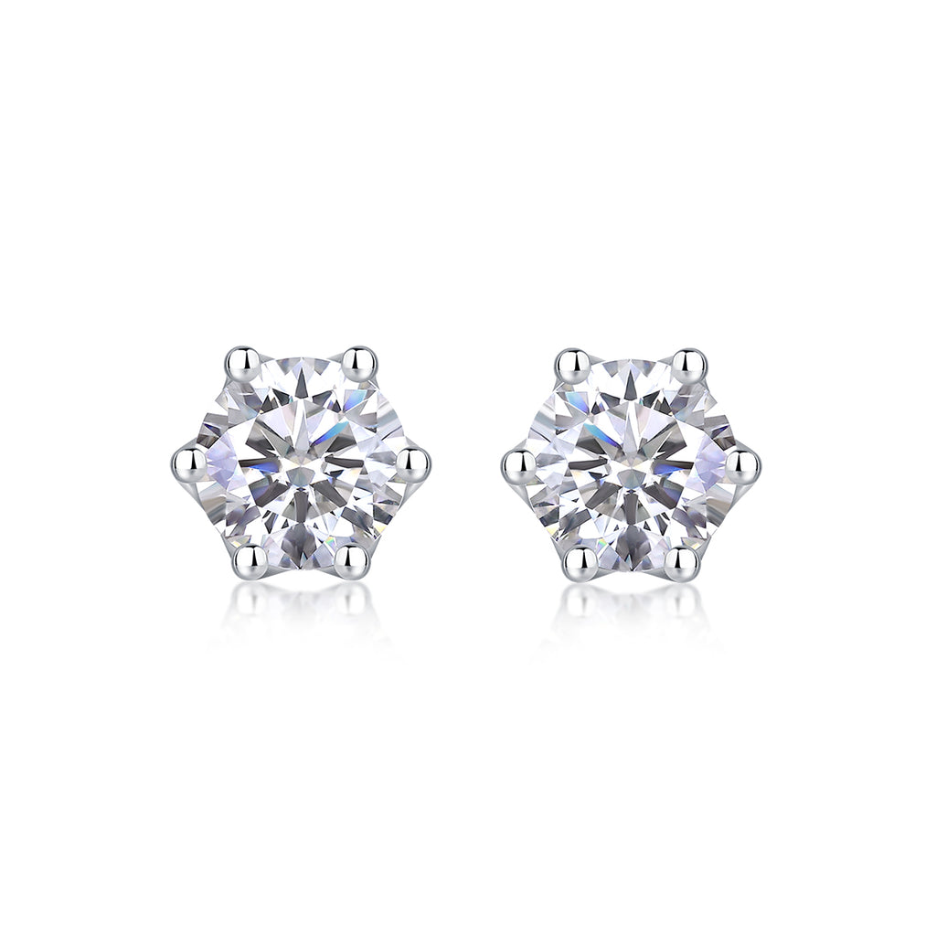 Giselle Everyday Sterling Silver and Moissanite Studs
