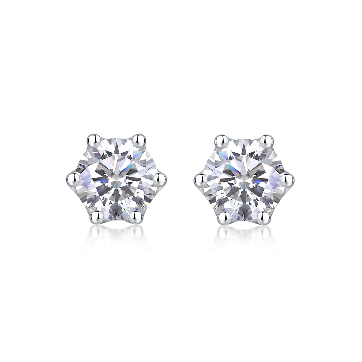 Giselle Everyday Sterling Silver and Moissanite Studs