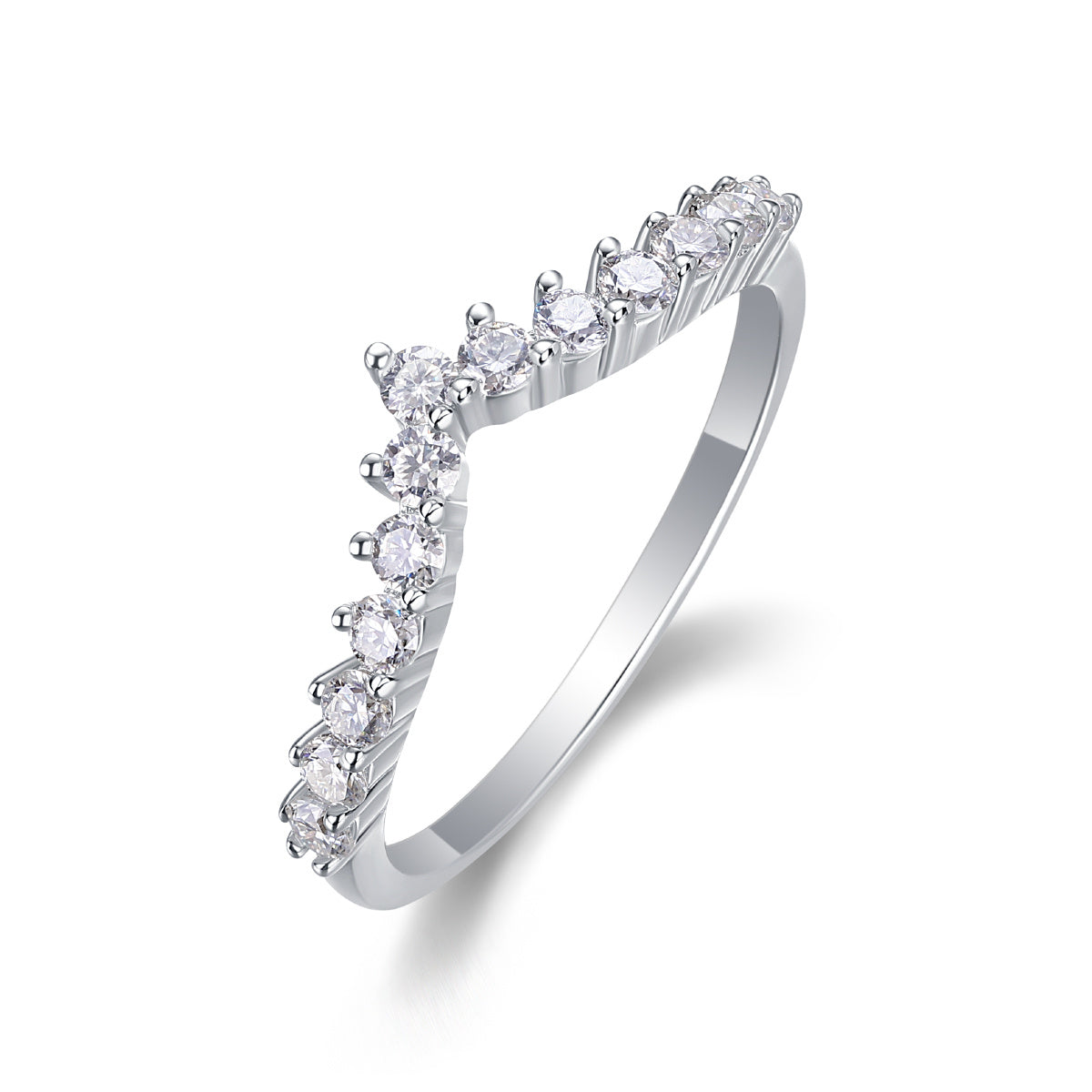 Caroline Silver and Moissanite Crown Ring