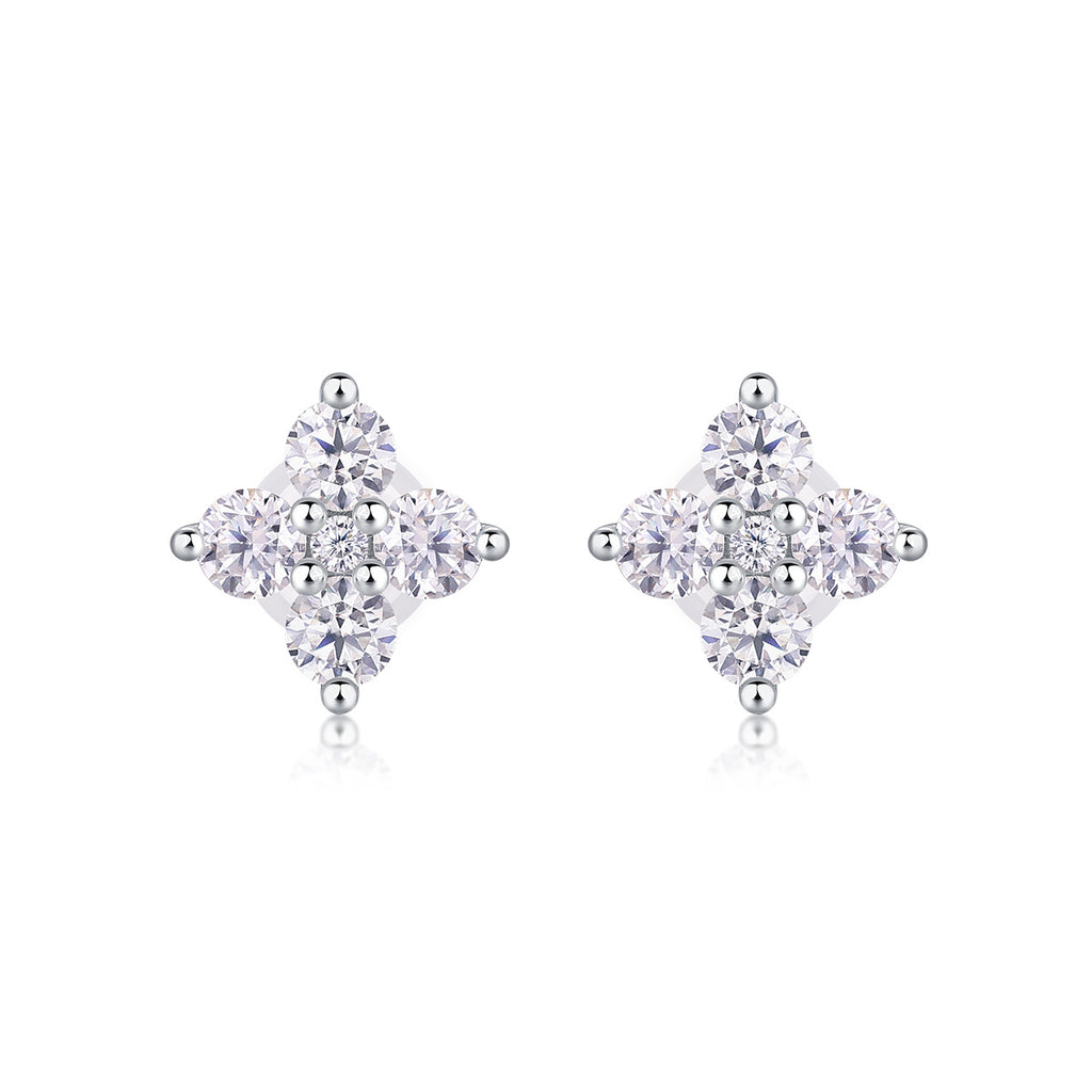 Karolina Sterling Silver and Moissanite Studs