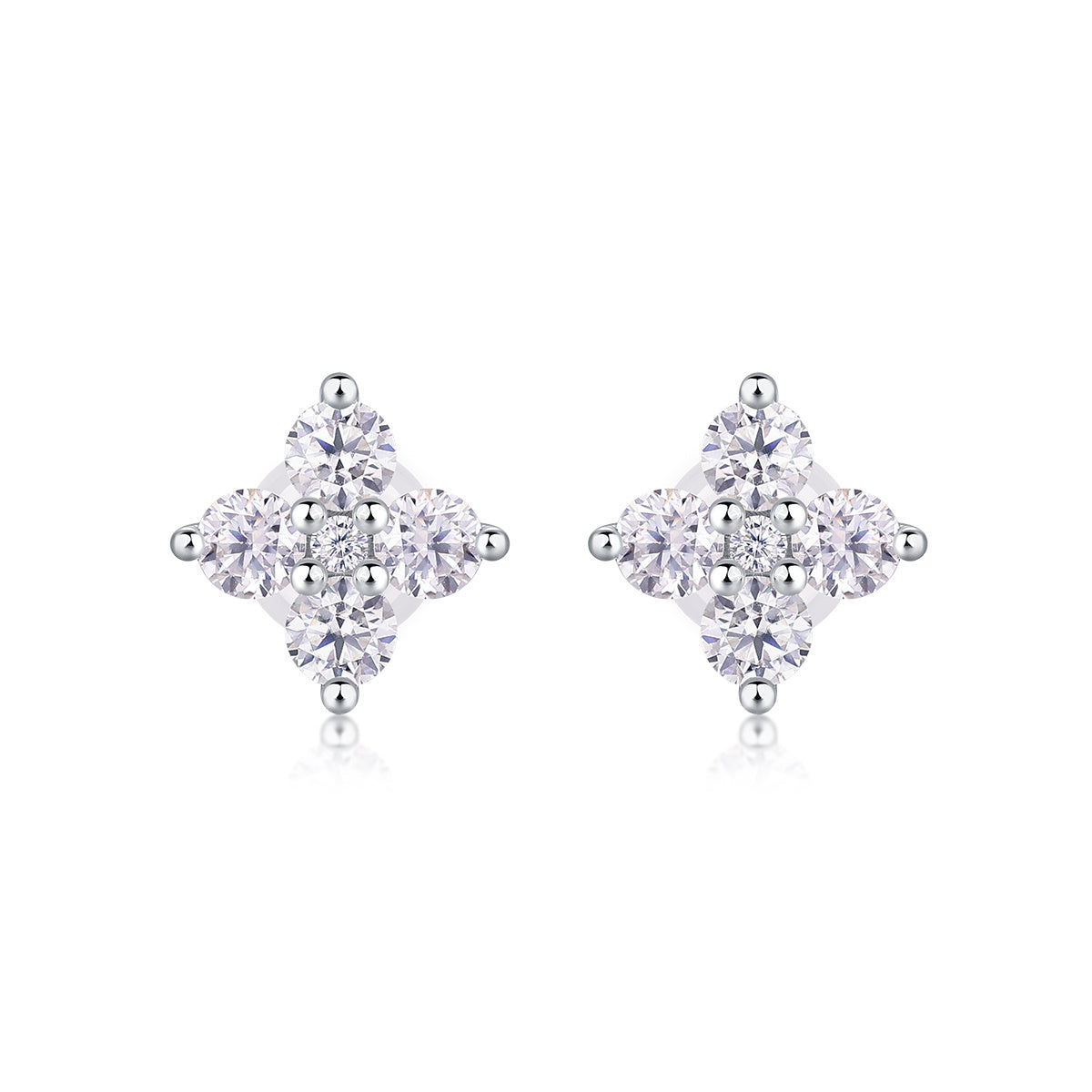 Karolina Sterling Silver and Moissanite Studs