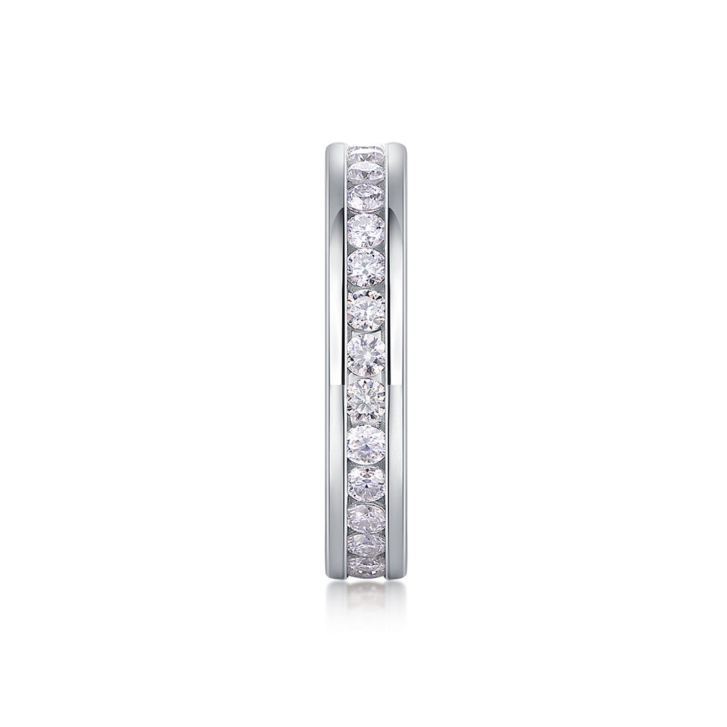 Jaqueline Silver and Moissanite Pave Ring