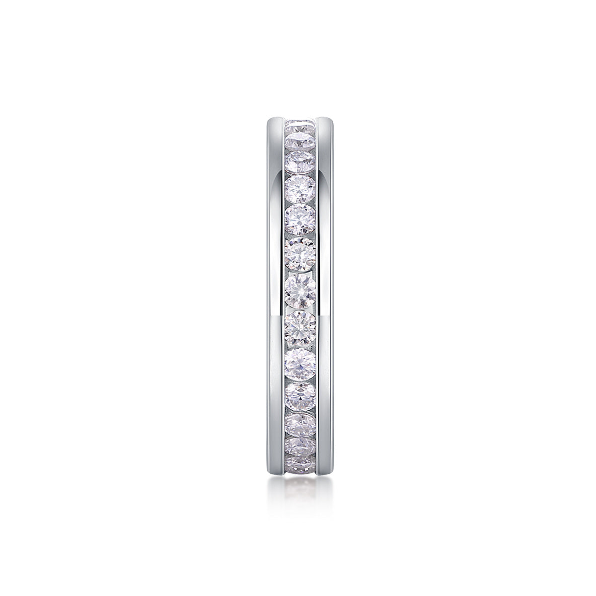 Jaqueline Silver and Moissanite Pave Ring