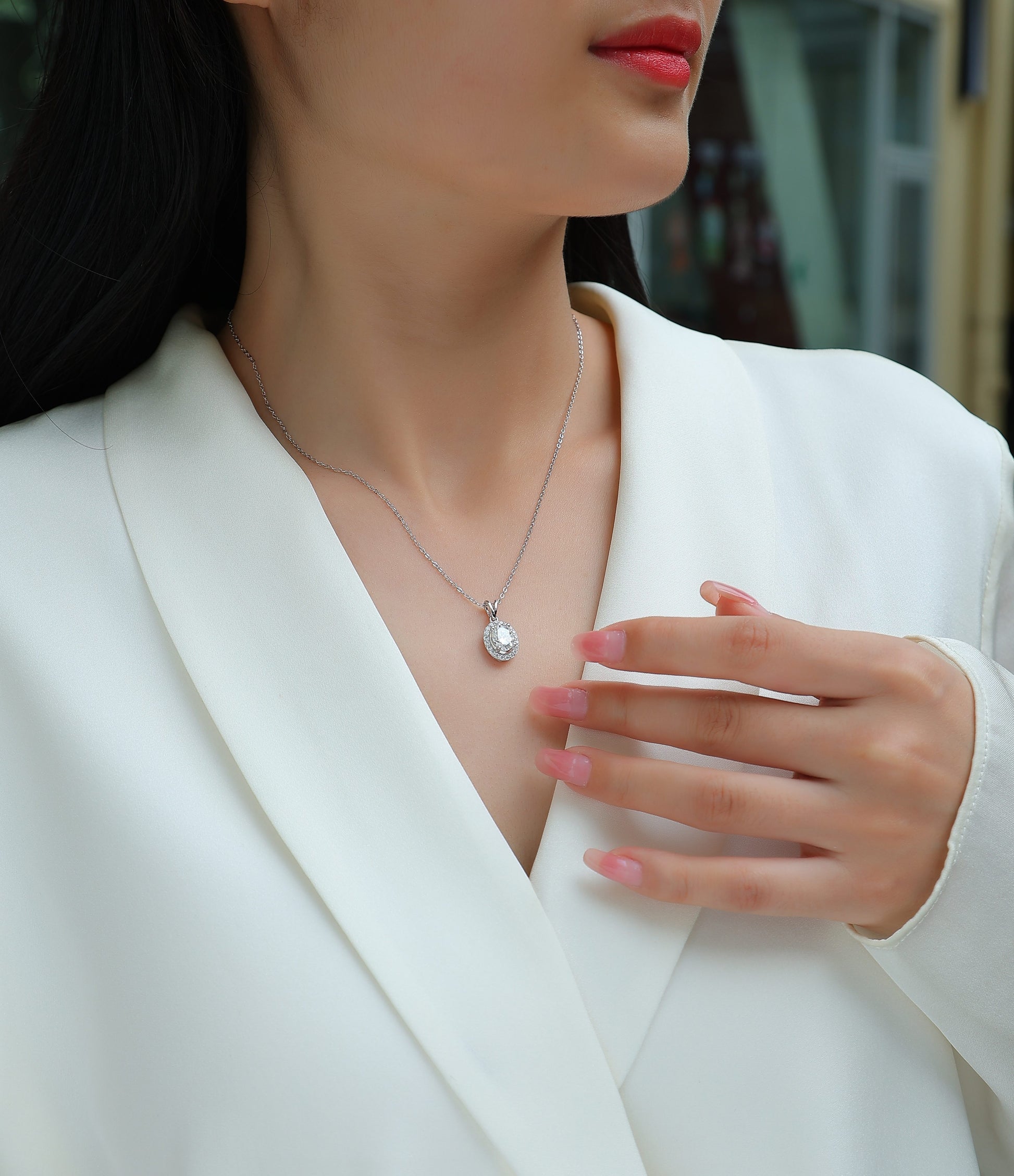 Antoinette Sterling Silver and Moissanite Necklace