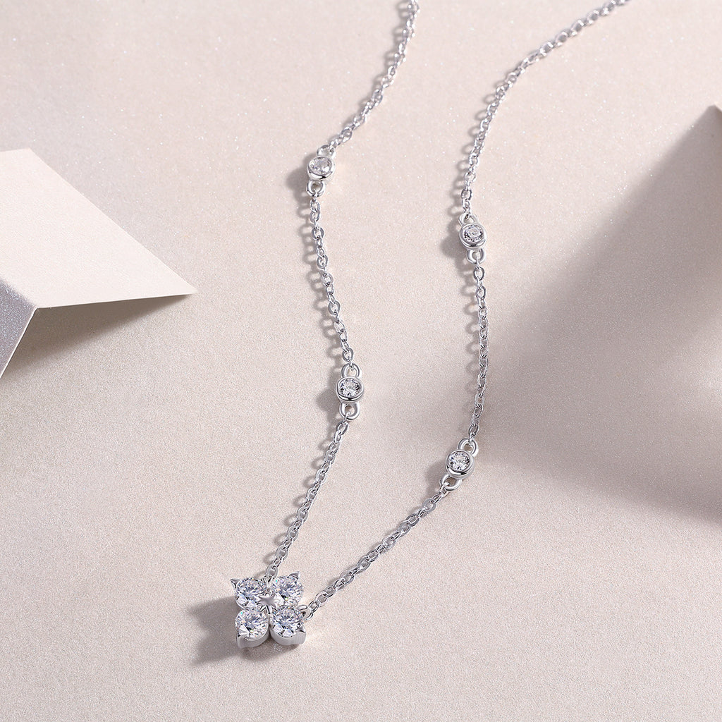 Claudette Sterling Silver and Moissanite Necklace